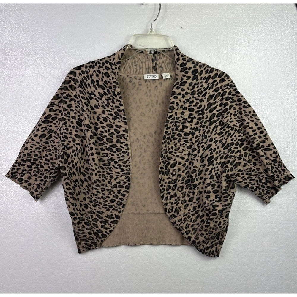 Cato Srug Cardigan‎ Sweater L Womens Leaped Print 3/4 Sleeve